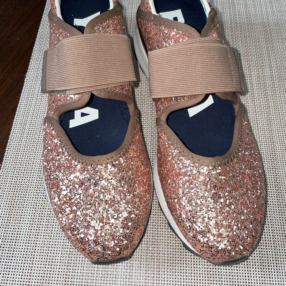 Bimba Y Lola Glitter Mary Jane Sneakers Rose Gold Size 8.5 Women - Picture 2 of 3